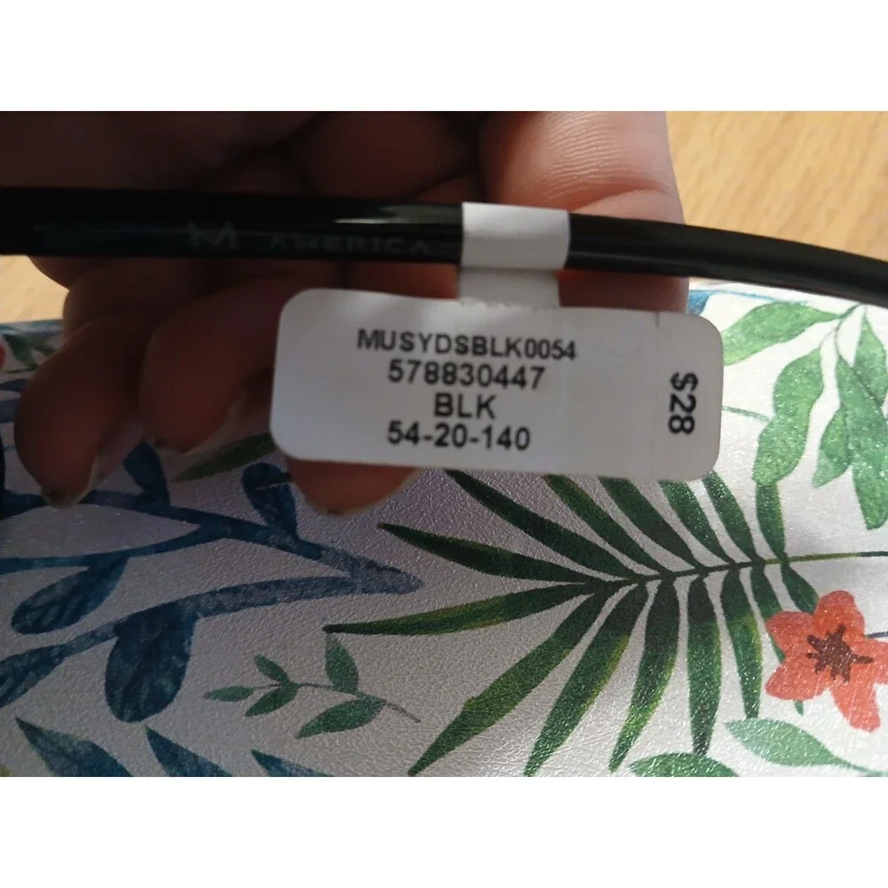 M America Women’s Sydney Sunglasses Cat Eye Black 54-20-140 NEW NWT